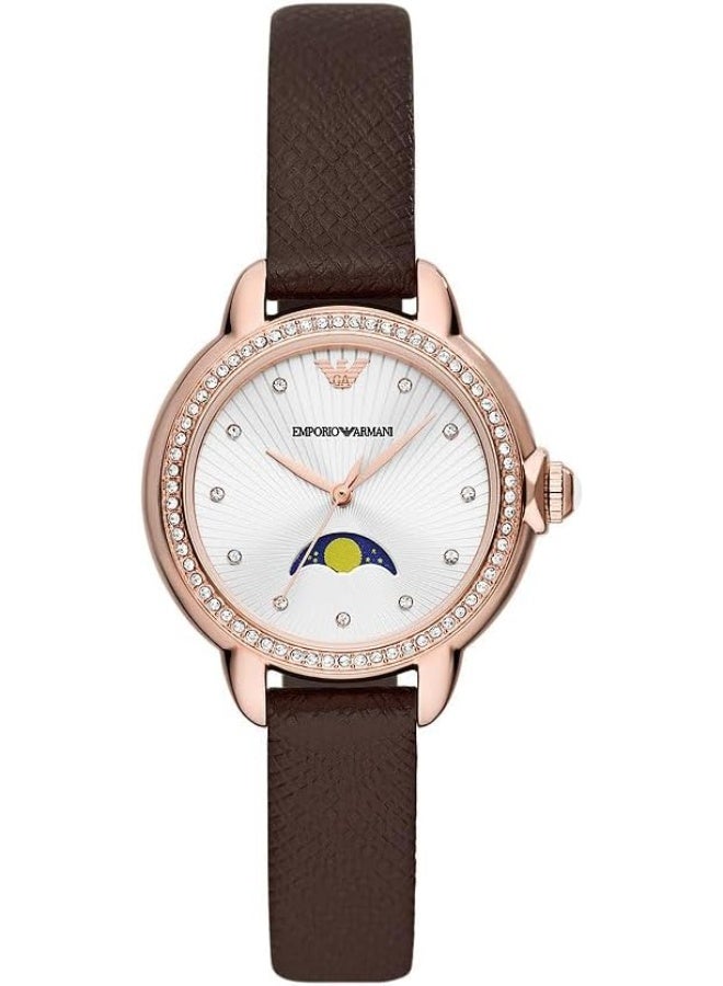 EMPORIO ARMANI Women Analog Quartz Watch with Pro-Planet Leather Strap AR11568 - Image 1